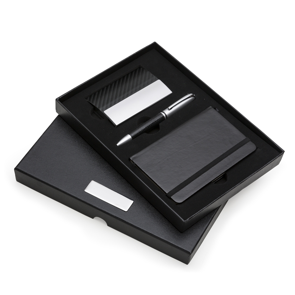 KIT CANETA E CADERNETA TIPO MOLESKINE - 4Unik
