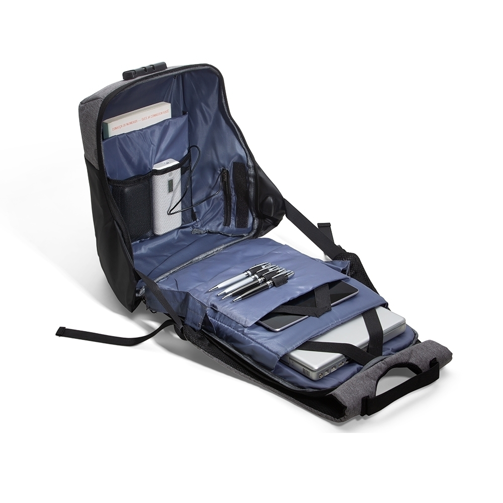 MOCHILA DE POLIÉSTER ANTI-FURTO USB COM SEGREDO 31L - 4Unik