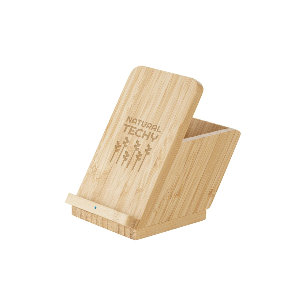 Carregador wireless em bambu - 4Unik