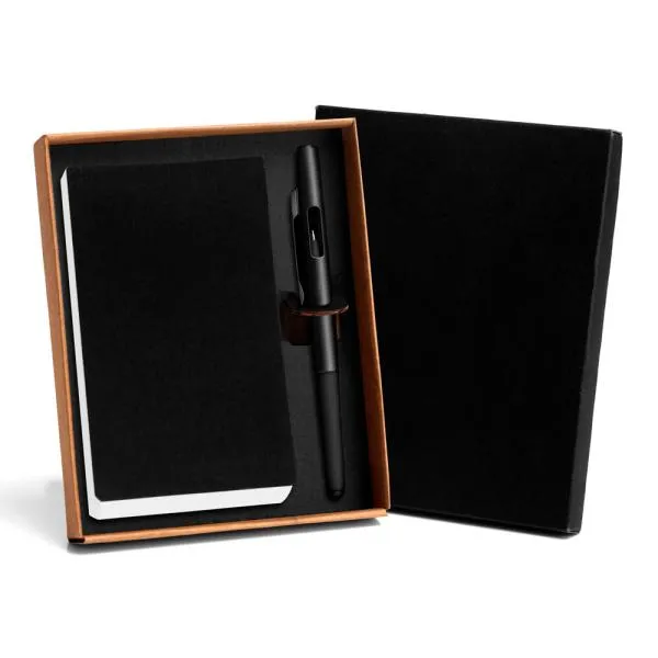 BLOCO PARA ANOTAÇÕES PRETO COM CANETA - 4Unik
