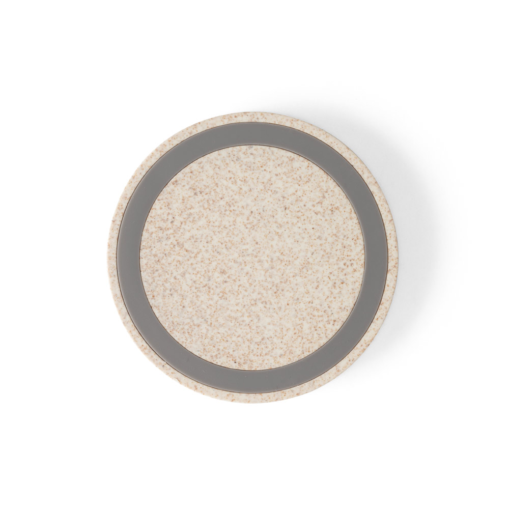 CUVIER II. Carregador por indução (wireless) super-rápido (15W) em ABS e fibra de palha de trigo - 4Unik