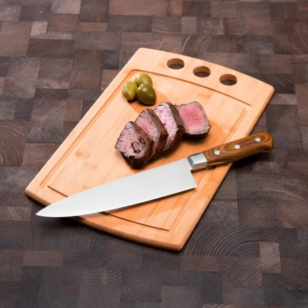 CONJ. PARA CHURRASCO PREMIUM EM BAMBU / MADEIRA / INOX - 2 PÇS - 4Unik