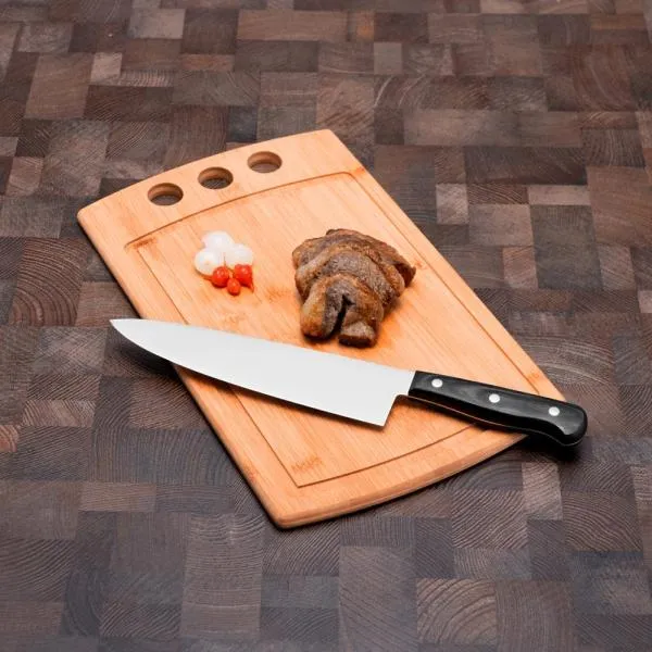 CONJ. PARA CHURRASCO PREMIUM EM BAMBU / MADEIRA / INOX - 2 PÇS - 4Unik