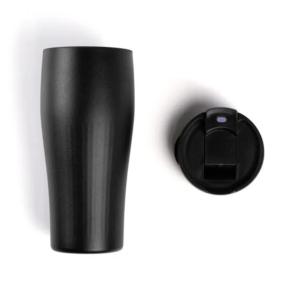 COPO DUPLA CAMADA EM ALUMÍNIO RECICLADO  - PRETO - 500 ML - 4Unik