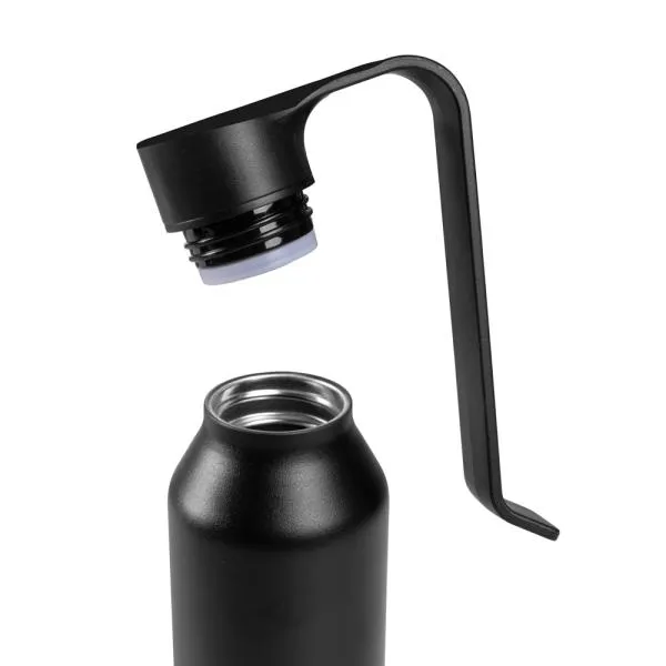 GARRAFA CAMADA DUPLA EM ALUMÍNIO RECICLADO - PRETA - 450ML - 4Unik