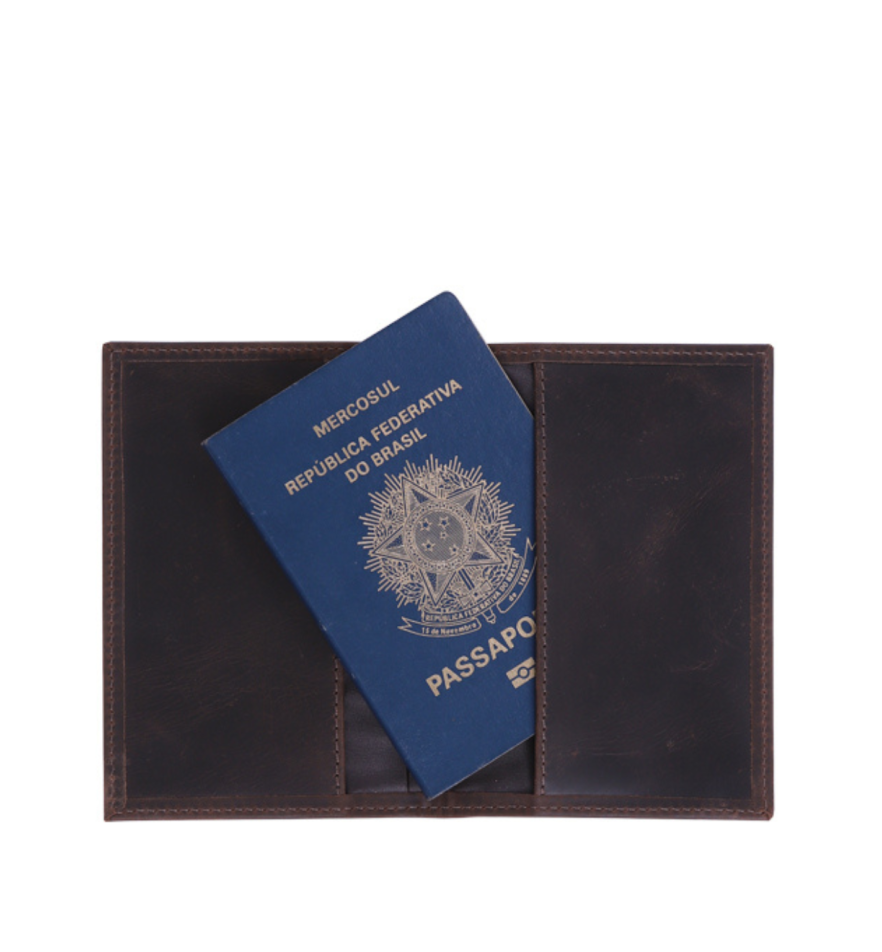 PORTA PASSAPORTE EM COURO LEGITIMO - 4Unik