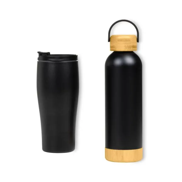 KIT COPO DUPLA CAMADA E GARRAFA - 2 PÇS - 4Unik