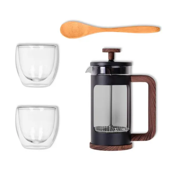 KIT PARA CAFÉ COM PRENSA FRANCESA - 4 PÇS - 4Unik