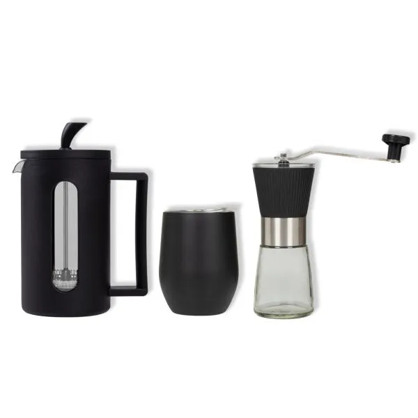 KIT CAFETEIRA, MOEDOR E COPO TÉRMICO - 3 PÇS - 4Unik