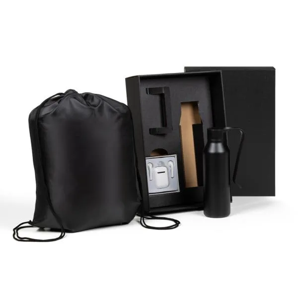 KIT MOCHILA, GARRAFA E FONE BLUETOOTH - 3 PÇS - 4Unik