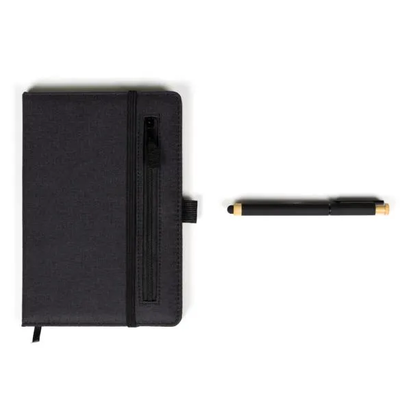 CADERNO P/ ANOTAÇÕES COM CANETA - PRETO - 4Unik