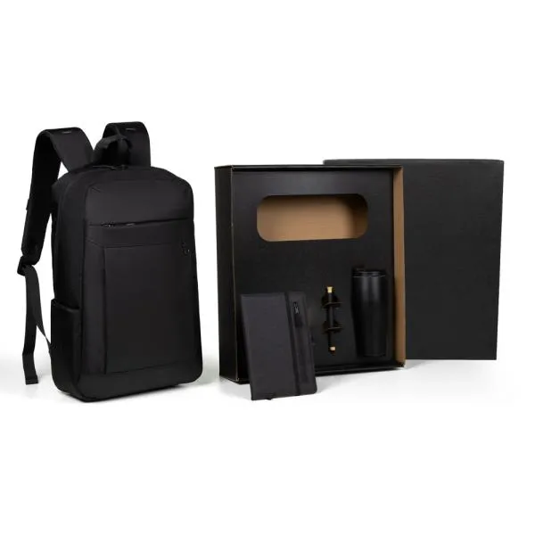 KIT MOCHILA, COPO, CADERNO E CANETA - 4 PÇS - 4Unik
