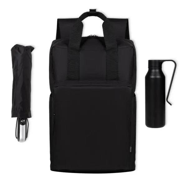 KIT MOCHILA, GARRAFA E GUARDA-CHUVA - 3 PÇS - 4Unik