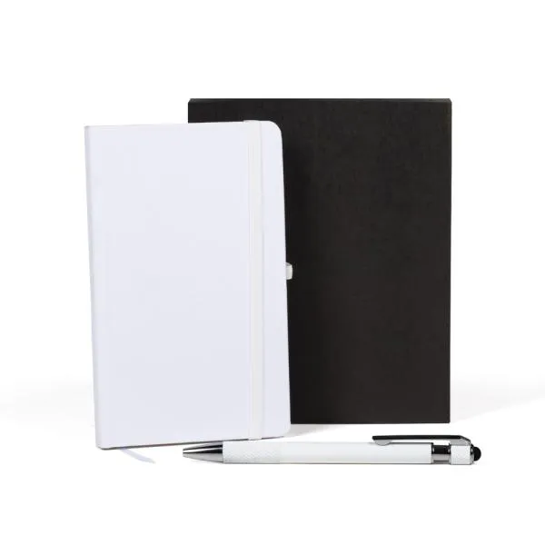 CADERNETA P/ ANOTAÇÕES COM CANETA - BRANCO - 4Unik