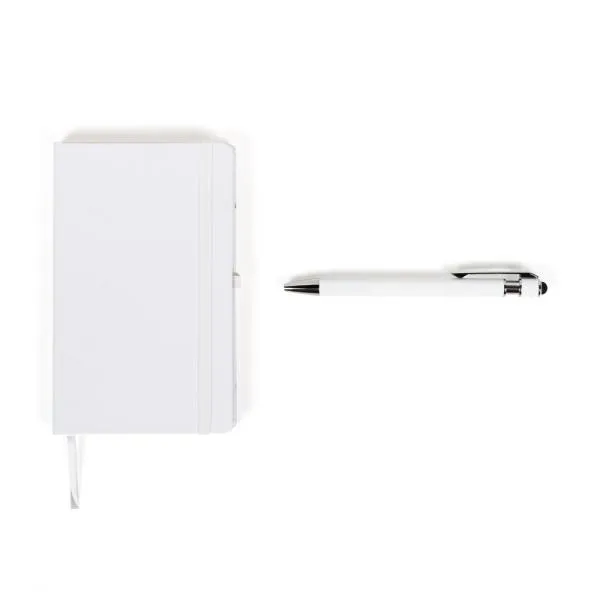 CADERNETA P/ ANOTAÇÕES COM CANETA - BRANCO - 4Unik