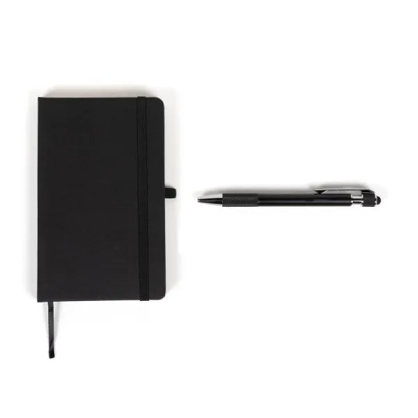 CADERNETA P/ ANOTAÇÕES COM CANETA - PRETO - 4Unik