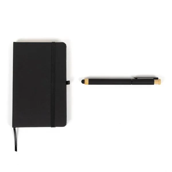 CADERNETA P/ ANOTAÇÕES COM CANETA - PRETO - 4Unik