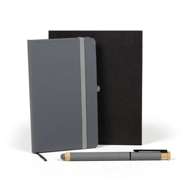 CADERNETA P/ ANOTAÇÕES COM CANETA - CINZA - 4Unik