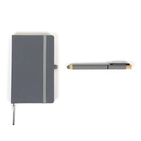 CADERNETA P/ ANOTAÇÕES COM CANETA - CINZA - 4Unik