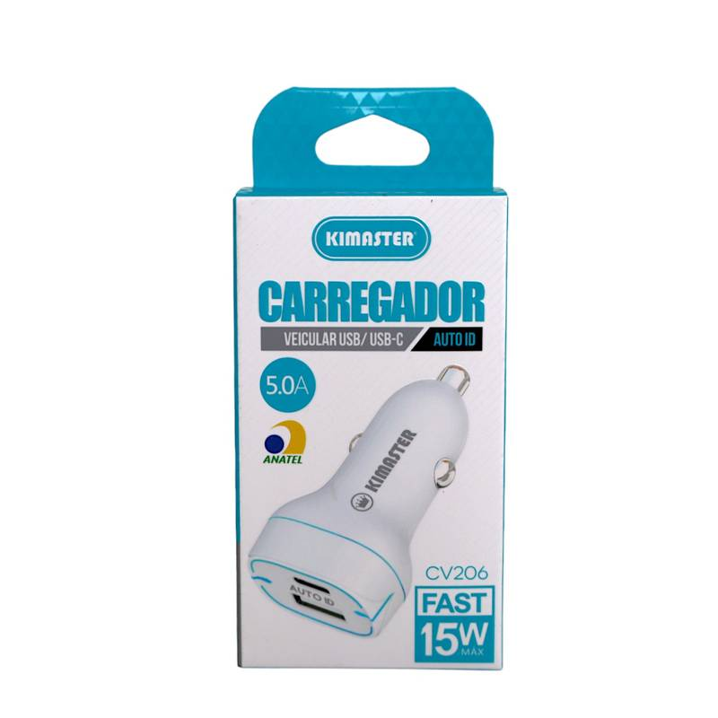 CARREGADOR VEICULAR COM LED POWER DRIVE 15W AUTO - 4Unik