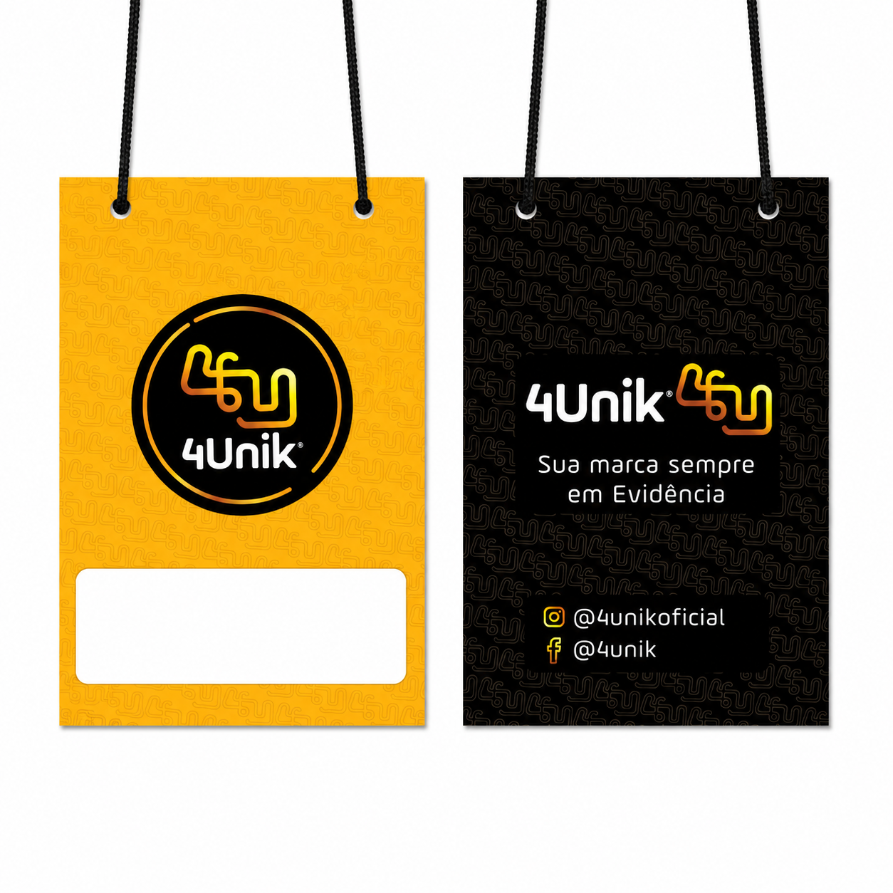 Credencial personalizada em Papel Cartão com dois furos - 10 x 15cm - 4Unik