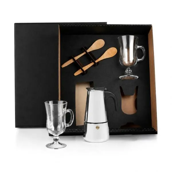 KIT PARA CAFÉ COM CAFETEIRA ITALIANA - 5 PÇS - 4Unik
