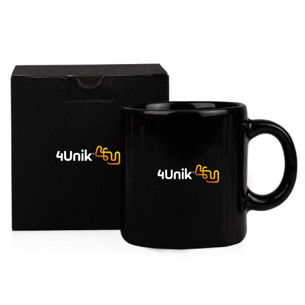 CANECA EM CERÂMICA PRETA - 270ML - 4Unik