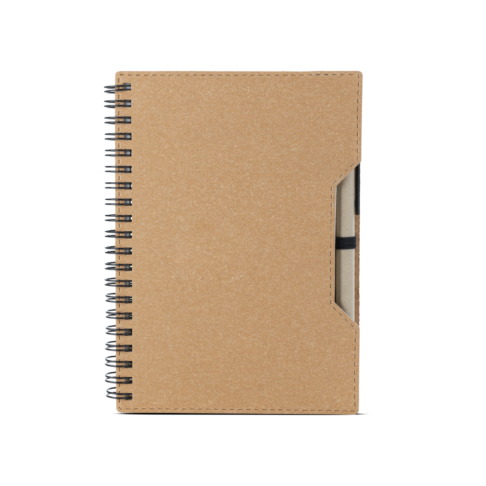 Caderno capa em papelão reciclado com caneta CAD462 - 4Unik