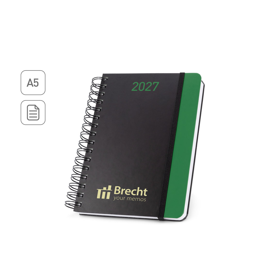 BRECHT A5. Agenda A5 em papel 100% reciclado e acabamento mate - 4Unik
