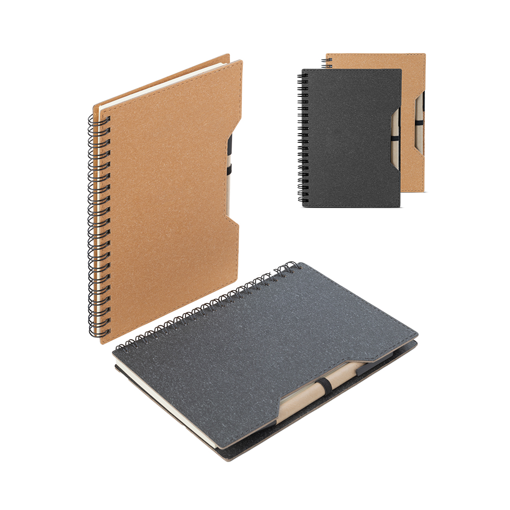 Caderno capa em papelão reciclado com caneta CAD462 - 4Unik