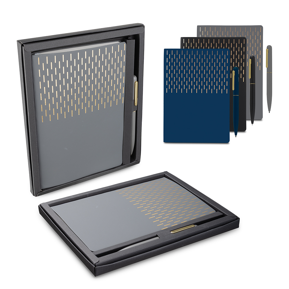 Kit Escritório A5 Capa em PU e Caneta Metalica CAD450 - 4Unik