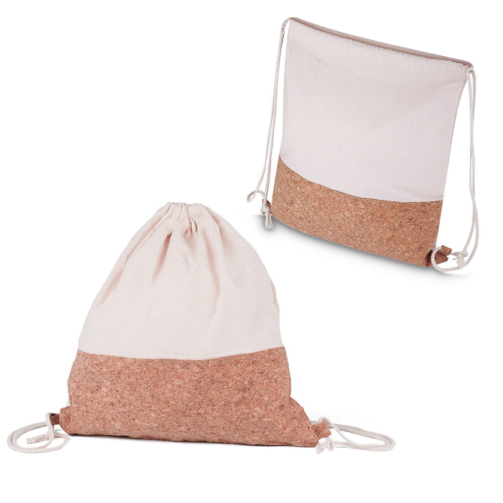 Sacola/Mochila em Algodão e Cortiça 140g/m² (39x37x8,5cm) BP0008 - 4Unik