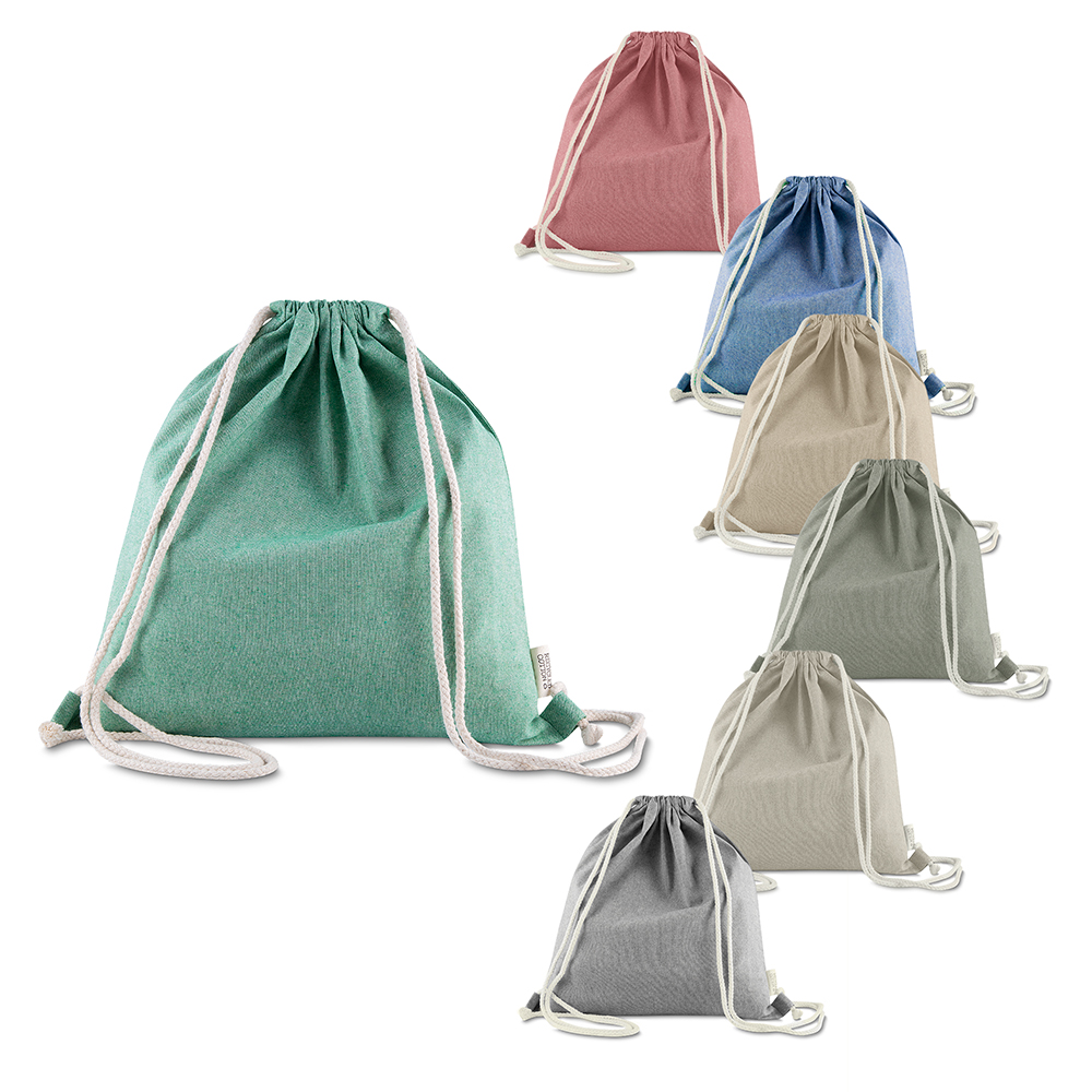Sacola/Mochila em algodão mescla reciclado 140g/m² BP0011 - 4Unik