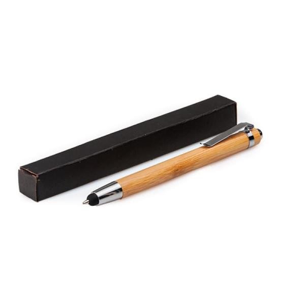 CANETA ESFEROGRÁFICA EM BAMBU E METAL COM PONTA TOUCH - 4Unik