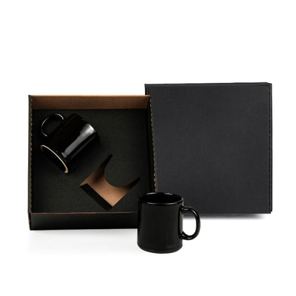 KIT CANECAS EM CERÂMICA PRETA - 270ML - 4Unik
