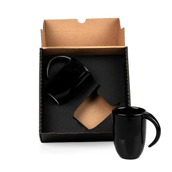 KIT CANECAS EM CERÂMICA PRETA - 350ML - 4Unik