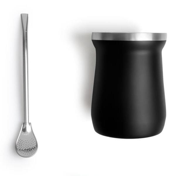 CUIA TÉRMICA EM AÇO INOX COM BOMBA - PRETO - 300ML - 4Unik