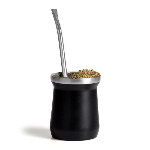 CUIA TÉRMICA EM AÇO INOX COM BOMBA - PRETO - 300ML - 4Unik