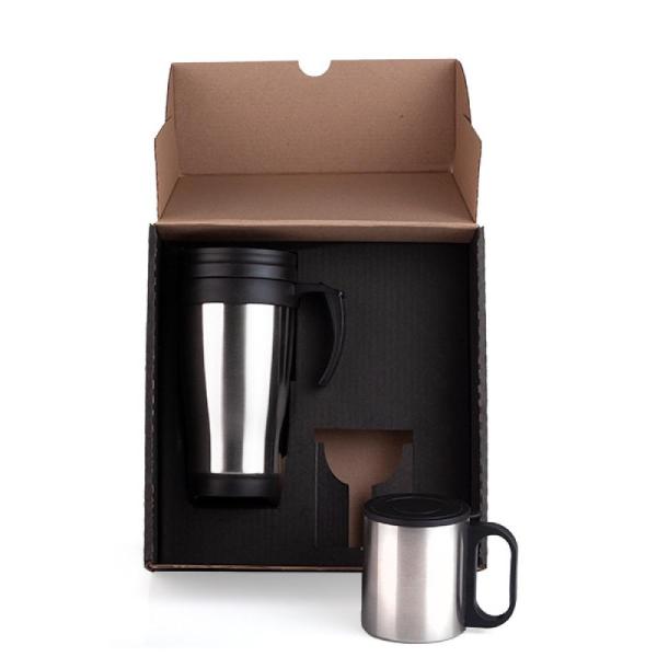 CONJ. DE CANECAS EM AÇO INOX  400/180 ML - 2 PÇS - 4Unik