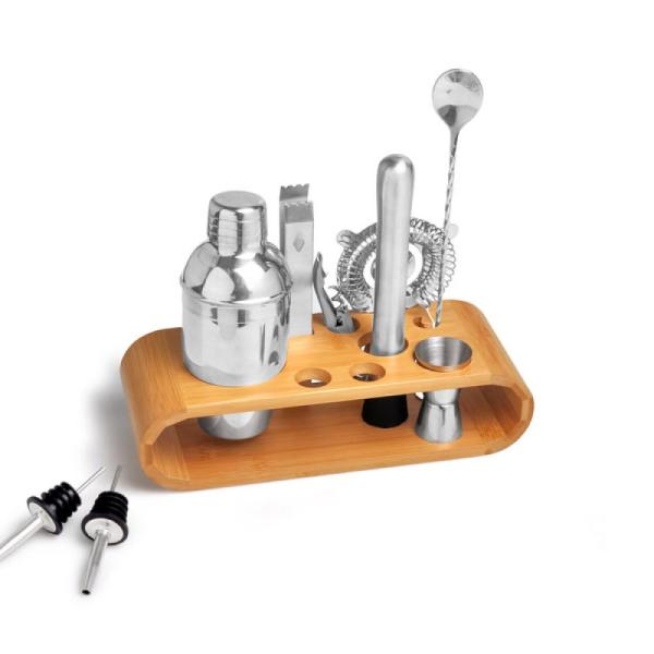 KIT BAR COM BASE EM BAMBU - 10 PÇS - 4Unik