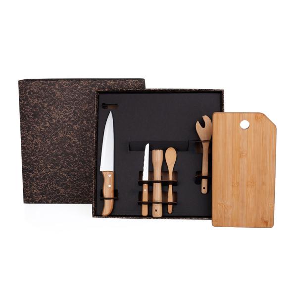 KIT PARA BAR EM BAMBU / MADEIRA MÔNACO - 6 PÇS - 4Unik
