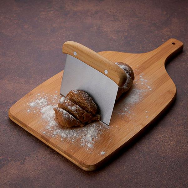 KIT PARA COZINHA EM BAMBU / INOX COM ESPÁTULA MULTIUSO - 3 PÇS - 4Unik