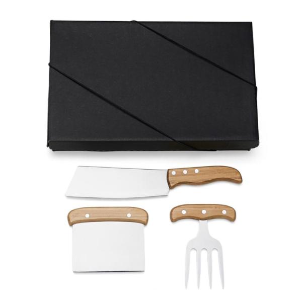 KIT COM CUTELO, GARFO E ESPÁTULA - 3 PÇS - 4Unik