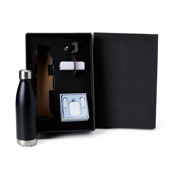 KIT FONE BLUETOOTH, CARREGADOR E GARRAFA - 3 PÇS - 4Unik