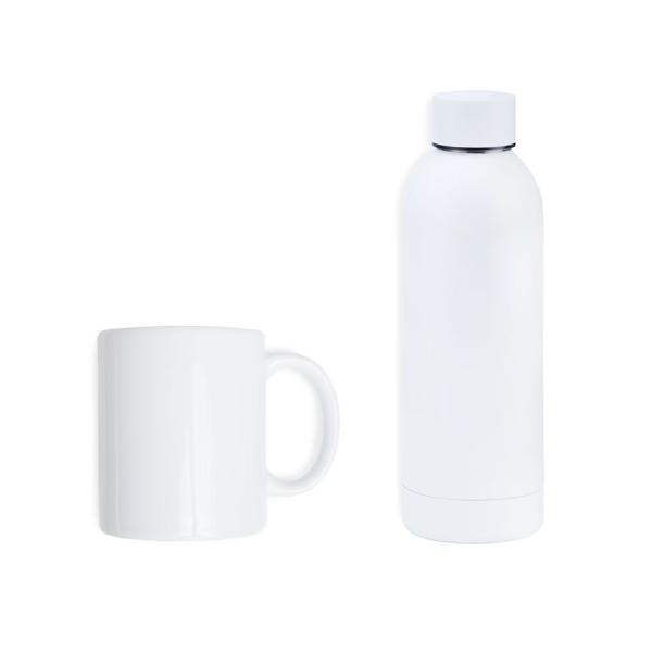 KIT GARRAFA E CANECA - BRANCO - 2 PÇS - 4Unik
