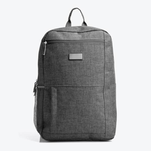 MOCHILA EM POLIÉSTER 300D RETANGULAR - MELANGE CINZA - 4Unik