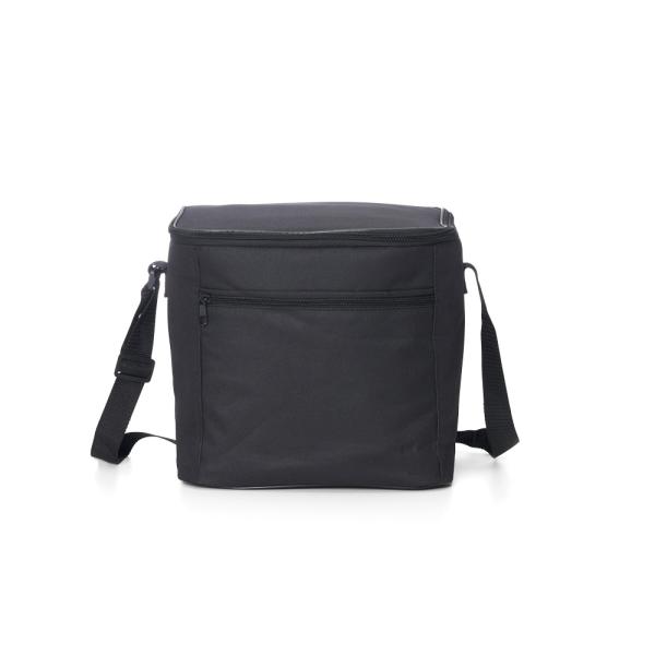 BOLSA TÉRMICA PRETA EM POLYESTER 600D/PEVA - 27X20X25CM - 4Unik