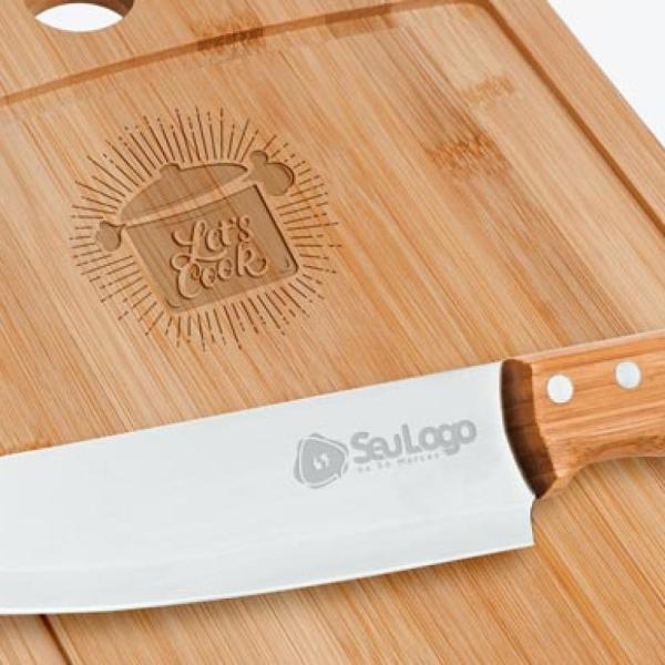 CONJ. PARA COZINHA EM BAMBU/INOX OREGON - 2 PÇS - 4Unik