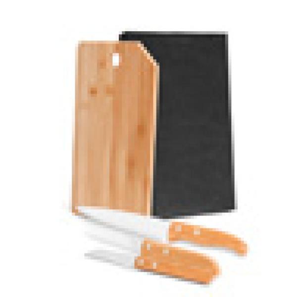 CONJ. PARA COZINHA EM BAMBU / MADEIRA / INOX OREGON - 4 PÇS - 4Unik