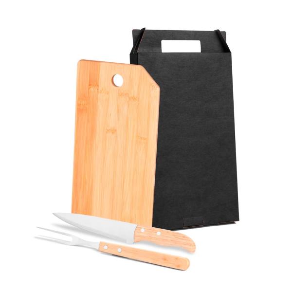 CONJ. PARA COZINHA EM BAMBU / MADEIRA / INOX - 3 PÇS - 4Unik